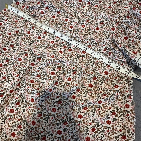 Max Studio Blouse Top Womens XS Multicolor Floral Ruffle Flutter Sleeves Peasant - Picture 3 of 12